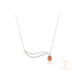 گردنبند ژوپینگ طلای سفید (رادیوم) نگین‌دار کد 44065