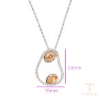 گردنبند ژوپینگ طلای سفید (رادیوم) نگین‌دار کد A00624030-A10