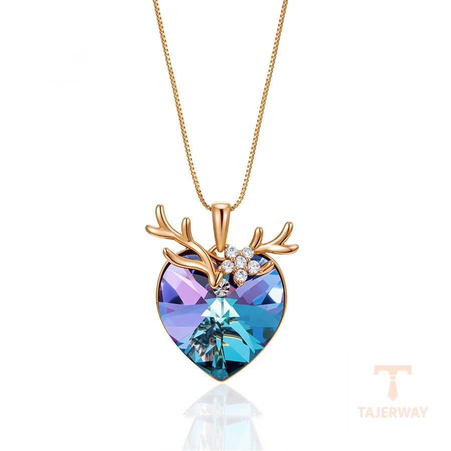 گردنبند ژوپینگ رنگ طلایی طرح طلا ۱۸ عیار نگین‌دار کد X000668301