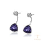 گوشواره ژوپینگ طلای سفید (رادیوم) نگین‌دار کد 810679705