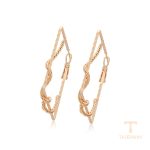 گوشواره ژوپینگ رنگ طلایی طرح طلا ۱۸ عیار کد X000707814