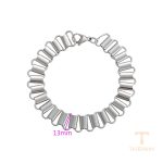 نمای نزدیک دستبند ژوپینگ بدون نگین مناسب پوست حساس کد T000835038