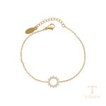 دستبند ژوپینگ رنگ طلایی طرح طلا ۱۴ عیار نگین‌دار کد T000964715