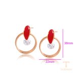 نمای نزدیک گوشواره ژوپینگ نگین‌دار رنگ ثابت مناسب پوست حساس کد 81068
