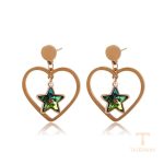 گوشواره ژوپینگ رنگ طلایی طرح طلا نگین‌دار کد 99067
