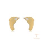 گوشواره ژوپینگ رنگ طلایی طرح طلا ۱۴ عیار نگین‌دار کد A00864012