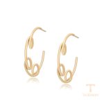 گوشواره ژوپینگ رنگ طلایی طرح طلا ۱۴ عیار کد A00901172