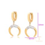نمای نزدیک گوشواره ژوپینگ نگین‌دار مناسب پوست حساس کد A00901755