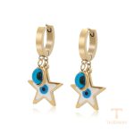 نمای نزدیک گوشواره ژوپینگ بدون نگین مناسب پوست حساس کد T000667661