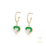 گوشواره ژوپینگ رنگ طلایی طرح طلا ۱۴ عیار کد T000774156