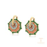 گوشواره ژوپینگ رنگ طلایی طرح طلا ۱۴ عیار بدون نگین کد T000937785