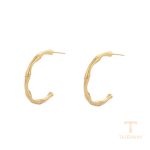 نمای نزدیک گوشواره ژوپینگ بدون نگین رنگ ثابت مناسب پوست حساس کد T000938317