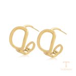 گوشواره ژوپینگ رنگ طلایی طرح طلا ۱۴ عیار بدون نگین کد T000938340