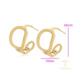 نمای نزدیک گوشواره ژوپینگ بدون نگین مناسب پوست حساس کد T000938340