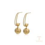 نمای نزدیک گوشواره ژوپینگ بدون نگین مناسب پوست حساس کد T000950193