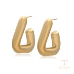 گوشواره ژوپینگ رنگ طلایی طرح طلا ۱۴ عیار بدون نگین کد T000953331