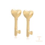 گوشواره ژوپینگ رنگ طلایی طرح طلا ۱۴ عیار بدون نگین کد T000953335
