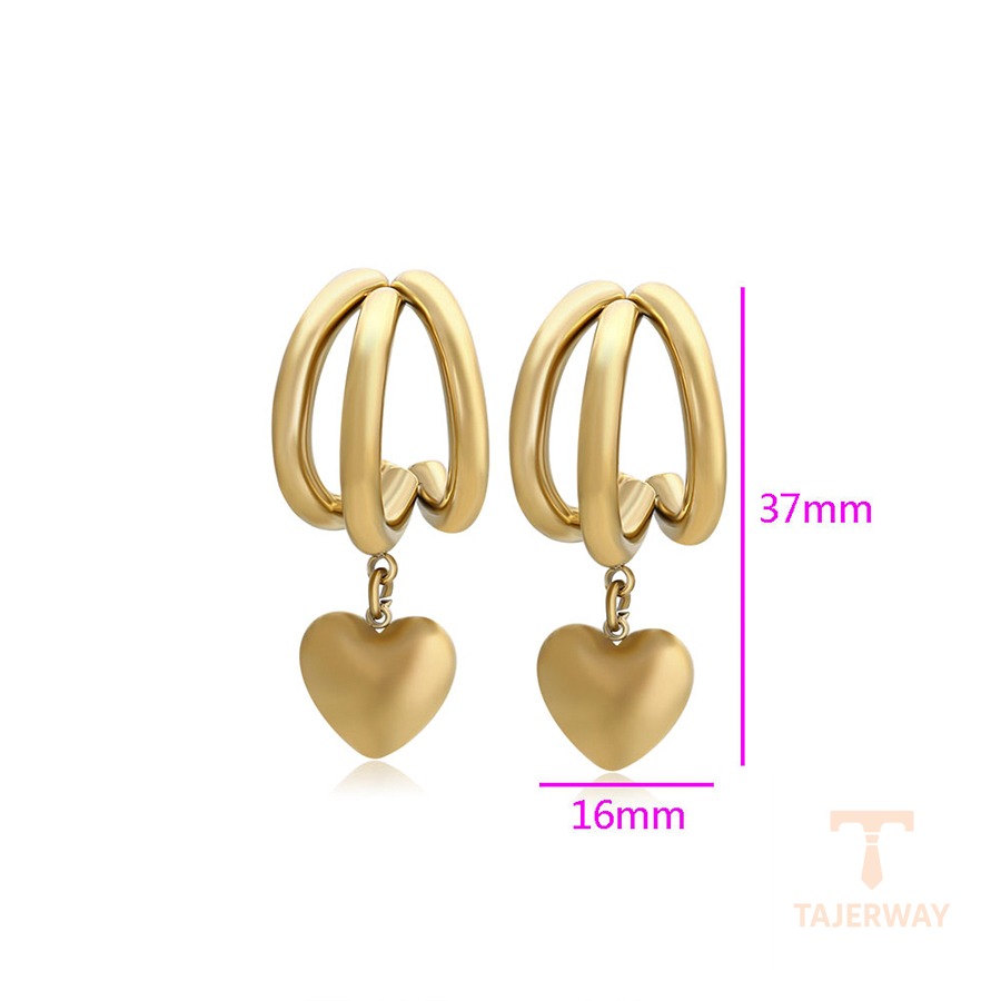 نمای نزدیک گوشواره ژوپینگ بدون نگین رنگ ثابت مناسب پوست حساس کد T000959372