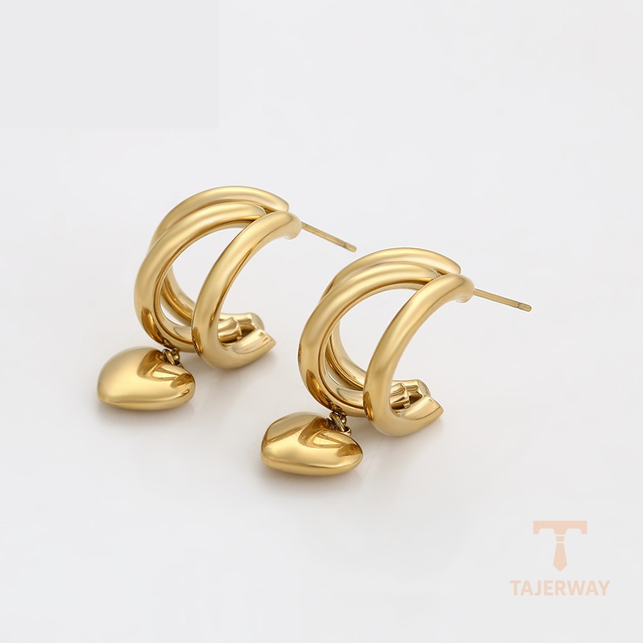نمای مدل قفل و اتصالات گوشواره ژوپینگ وزن 17.22 گرم کد T000959372