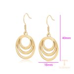 نمای نزدیک گوشواره ژوپینگ بدون نگین مناسب پوست حساس کد T000959462