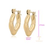 نمای نزدیک گوشواره ژوپینگ بدون نگین رنگ ثابت مناسب پوست حساس کد T000959471