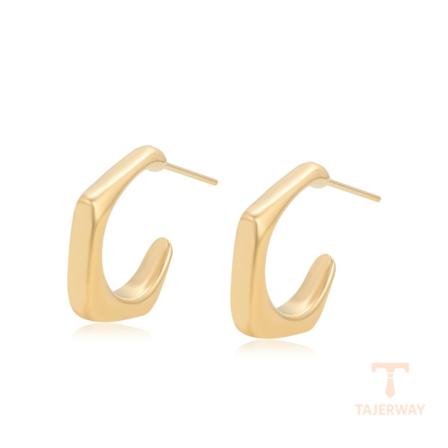 گوشواره ژوپینگ رنگ طلایی طرح طلا ۱۴ عیار بدون نگین کد T000969532