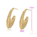 نمای نزدیک گوشواره ژوپینگ بدون نگین مناسب پوست حساس کد T000969539