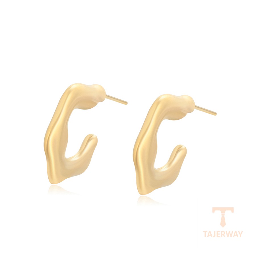 گوشواره ژوپینگ رنگ طلایی طرح طلا ۱۴ عیار بدون نگین کد T000969541