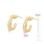 نمای نزدیک گوشواره ژوپینگ بدون نگین مناسب پوست حساس کد T000969541