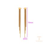 نمای نزدیک گوشواره ژوپینگ بدون نگین مناسب پوست حساس کد T000975820