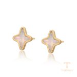نمای نزدیک گوشواره ژوپینگ نگین‌دار رنگ ثابت مناسب پوست حساس کد T001118760