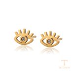 نمای نزدیک گوشواره ژوپینگ نگین‌دار رنگ ثابت مناسب پوست حساس کد T001131112