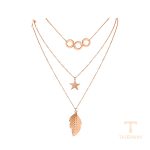 گردنبند ژوپینگ رنگ طلایی طرح طلا بدون نگین کد necklace-00945
