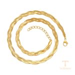 نمای نزدیک گردنبند ژوپینگ بدون نگین رنگ ثابت مناسب پوست حساس کد T000945990