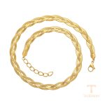 نمای نزدیک گردنبند ژوپینگ بدون نگین رنگ ثابت مناسب پوست حساس کد T000945997