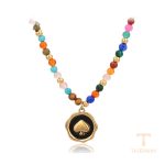 گردنبند ژوپینگ رنگ طلایی طرح طلا ۱۴ عیار بدون نگین کد T000957613