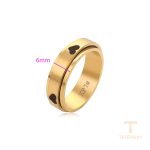 نمای نزدیک انگشتر ژوپینگ بدون نگین مناسب پوست حساس کد T000971588