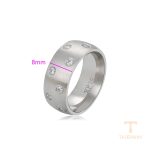 نمای نزدیک انگشتر ژوپینگ نگین‌دار مناسب پوست حساس کد T000971694