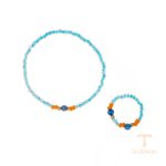 ست ژوپینگ رنگ طلایی طرح طلا ۱۴ عیار نگین‌دار کد T000995911