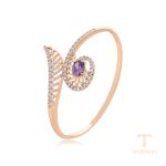 النگو ژوپینگ رنگ طلایی طرح طلا ۱۸ عیار کد X000688084