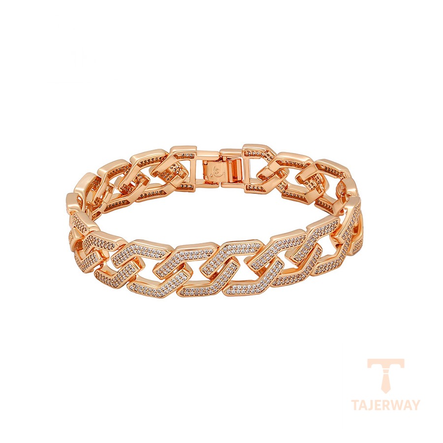 دستبند ژوپینگ رنگ طلایی طرح طلا ۱۸ عیار کد X000465941