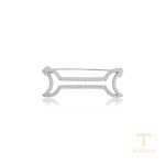 سنجاق سینه ژوپینگ طلای سفید (رادیوم) نگین‌دار کد A00900496