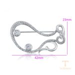 نمای نزدیک سنجاق سینه ژوپینگ نگین‌دار رنگ ثابت کد brooches-359