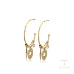 نمای نزدیک گوشواره ژوپینگ رنگ ثابت مناسب پوست حساس کد 14E2471506