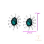 نمای نزدیک گوشواره ژوپینگ نگین‌دار رنگ ثابت کد 14E25011841