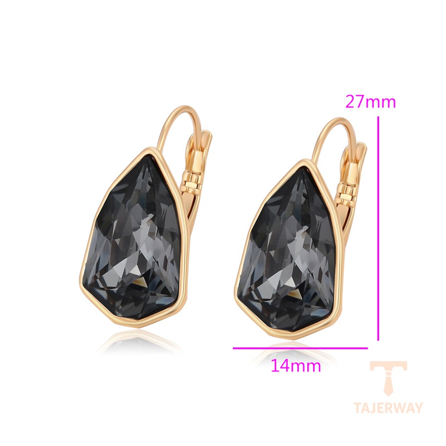 گوشواره ژوپینگ رنگ طلایی طرح طلا ۱۸ عیار نگین‌دار کد 14E25011844