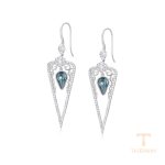 نمای نزدیک گوشواره ژوپینگ نگین‌دار کد 14E2511803