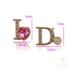 نمای نزدیک گوشواره ژوپینگ نگین‌دار کد A00511410