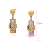 نمای نزدیک گوشواره ژوپینگ نگین‌دار مناسب پوست حساس کد A00794611