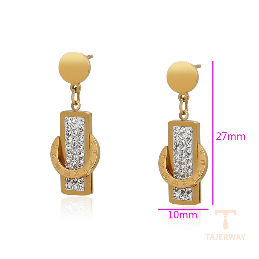 نمای نزدیک گوشواره ژوپینگ نگیندار مناسب پوست حساس کد A00794611